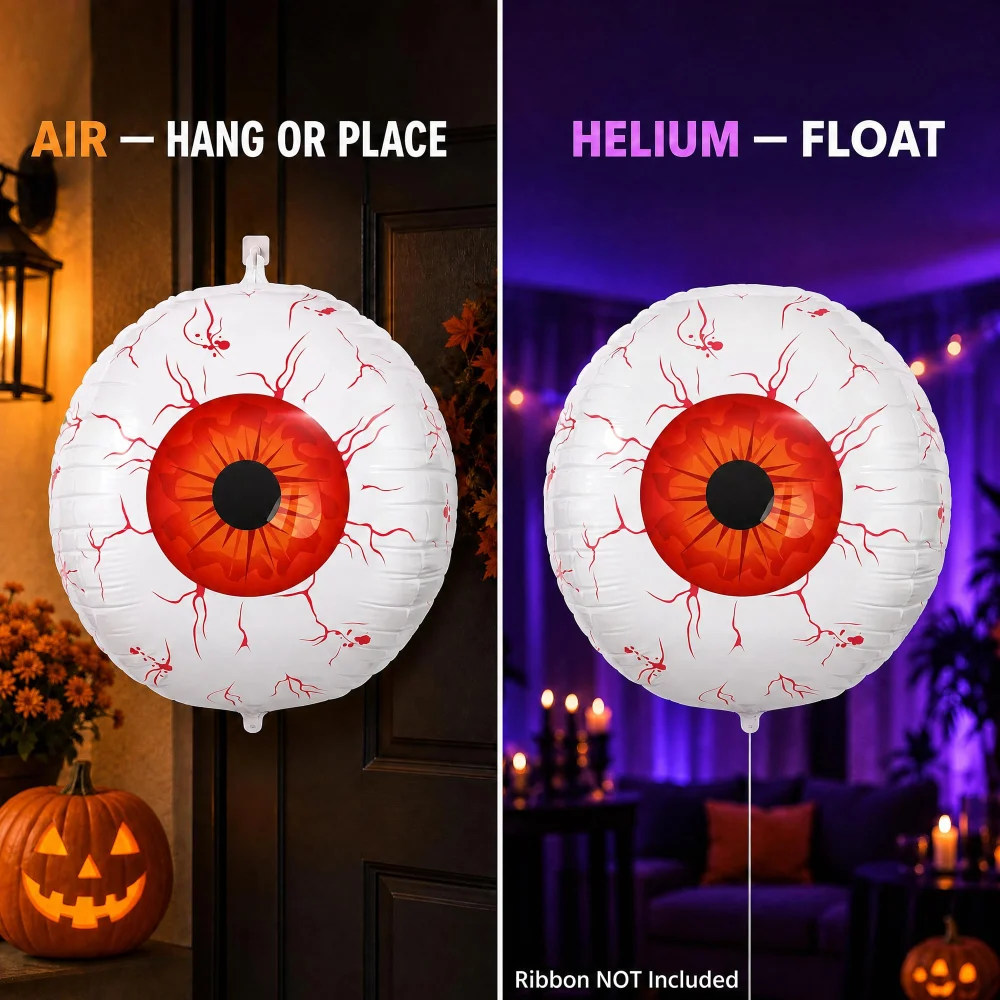 Olen Halloween Eyeball Balloon, 22 in Foil Bloodshot Eye, 1 Count — view 6