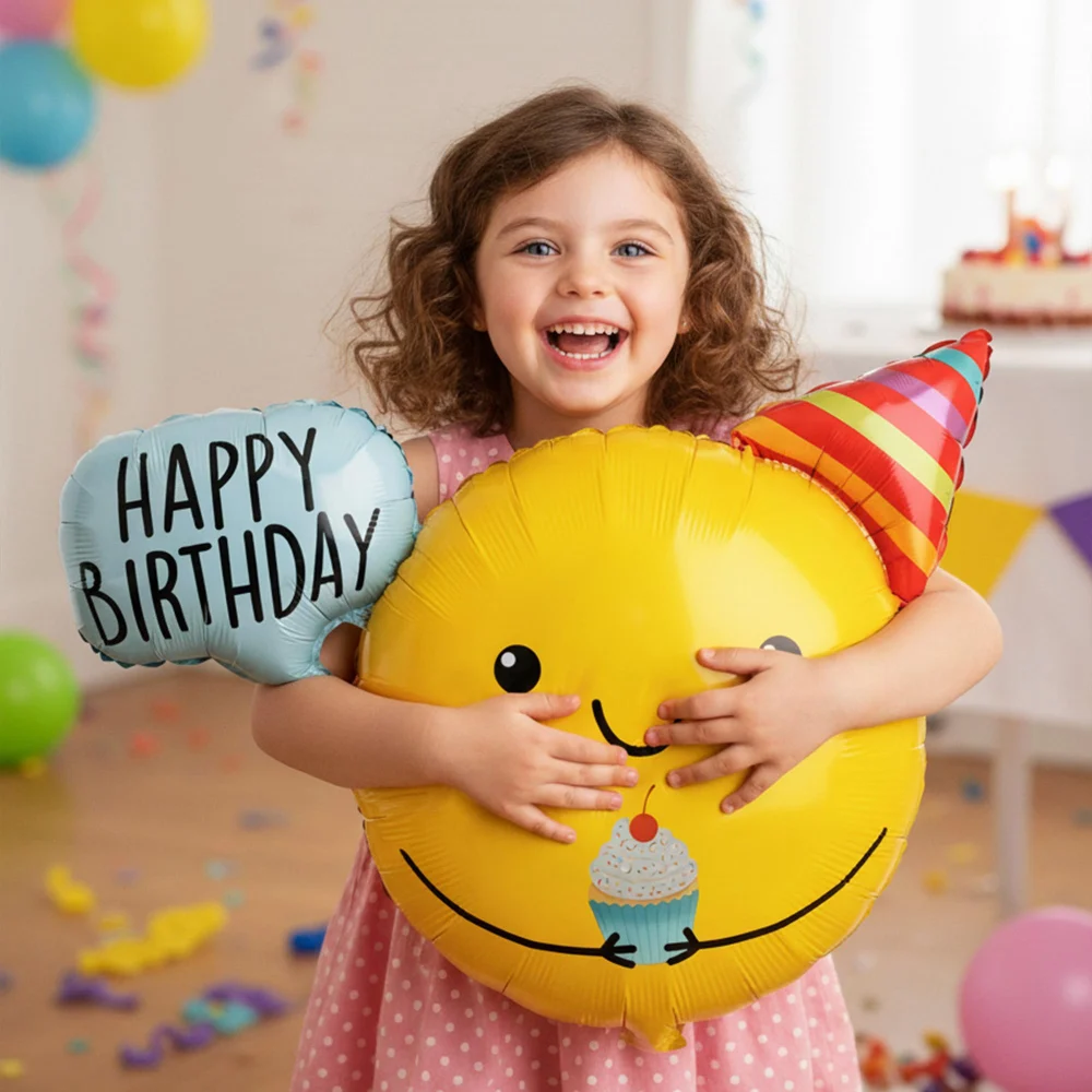 Olen Happy Birthday Smiley Balloon, 30 x 24 in Yellow Foil — view 6