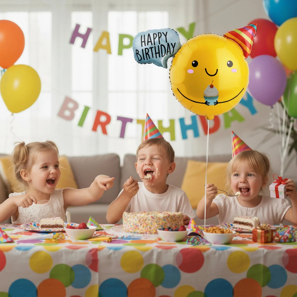 Olen Happy Birthday Smiley Balloon, 30 x 24 in Yellow Foil — view 7