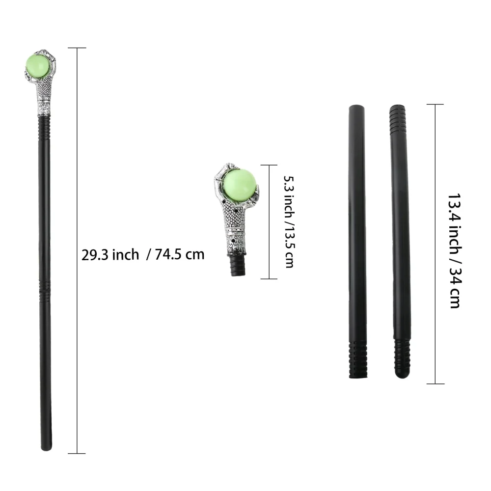 Olen Kids Wizard Staff, 29.3 in Green Orb Costume Prop — view 4