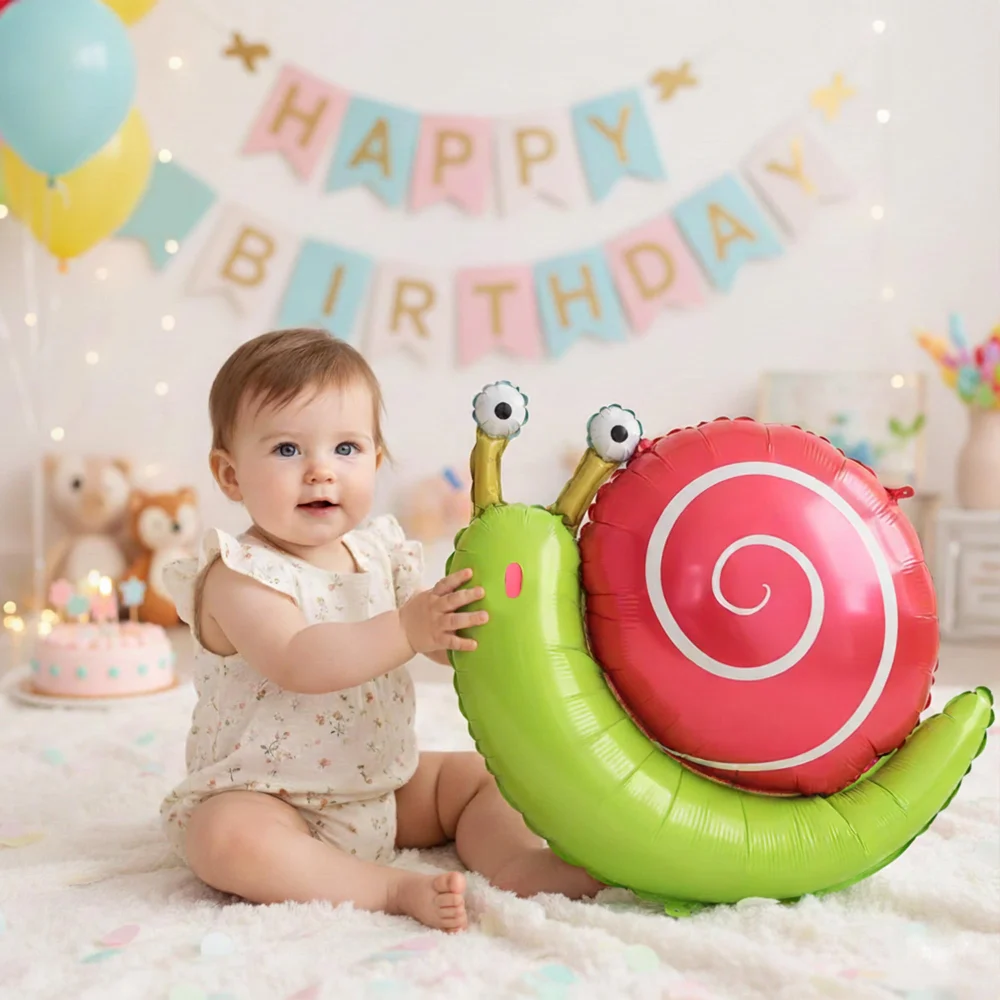 Olen Snail Foil Balloon, 30 x 20 in, With 32.8 ft Ribbon — view 6