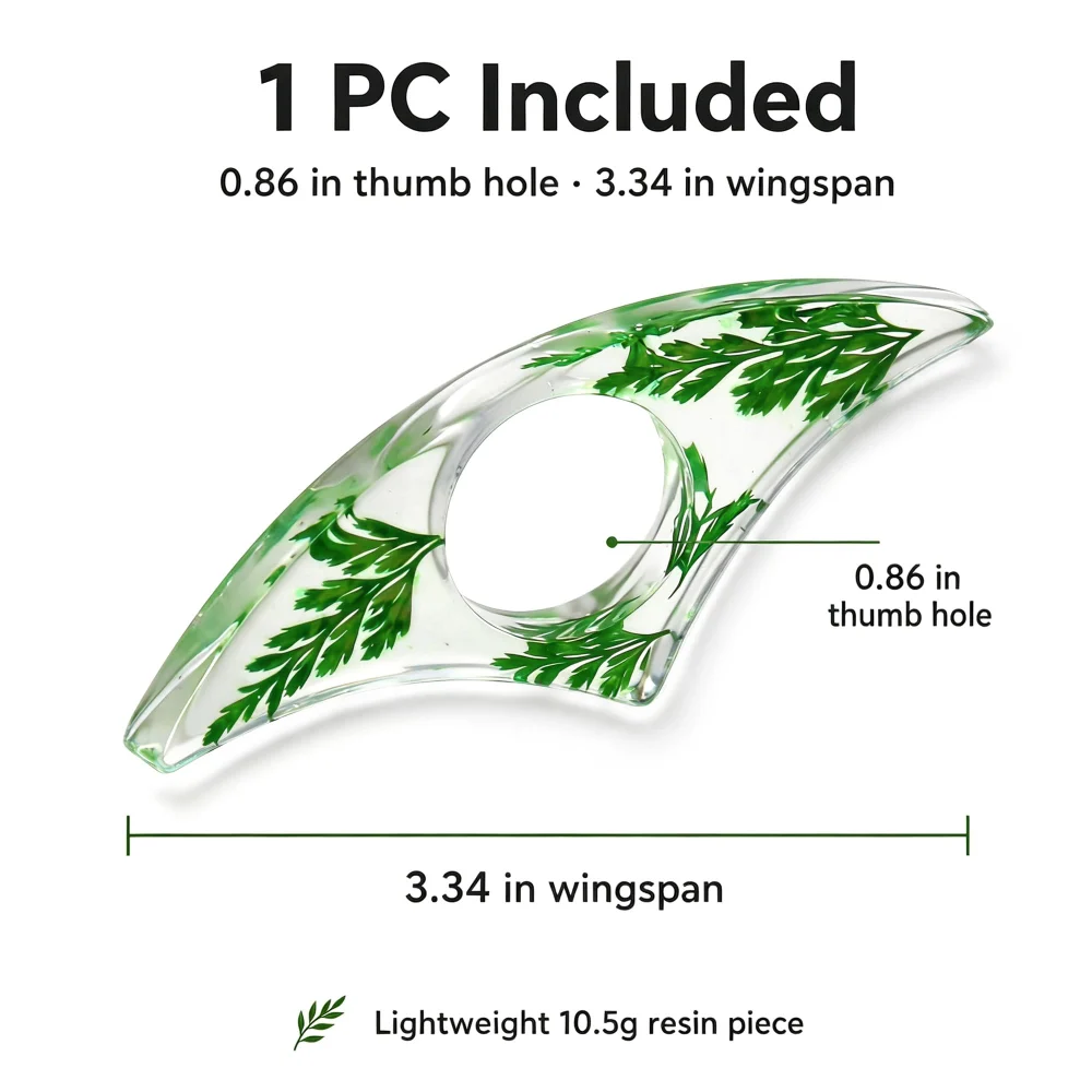 Olen Thumb Page Holder, Green Leaf Resin Book Opener — view 3