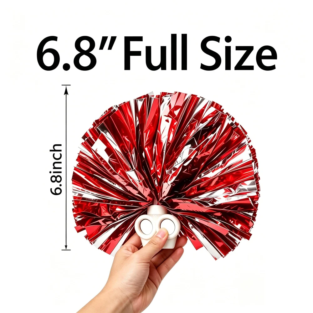 Regpre Pom Poms Cheerleading Red Silver 2 Pack — view 6