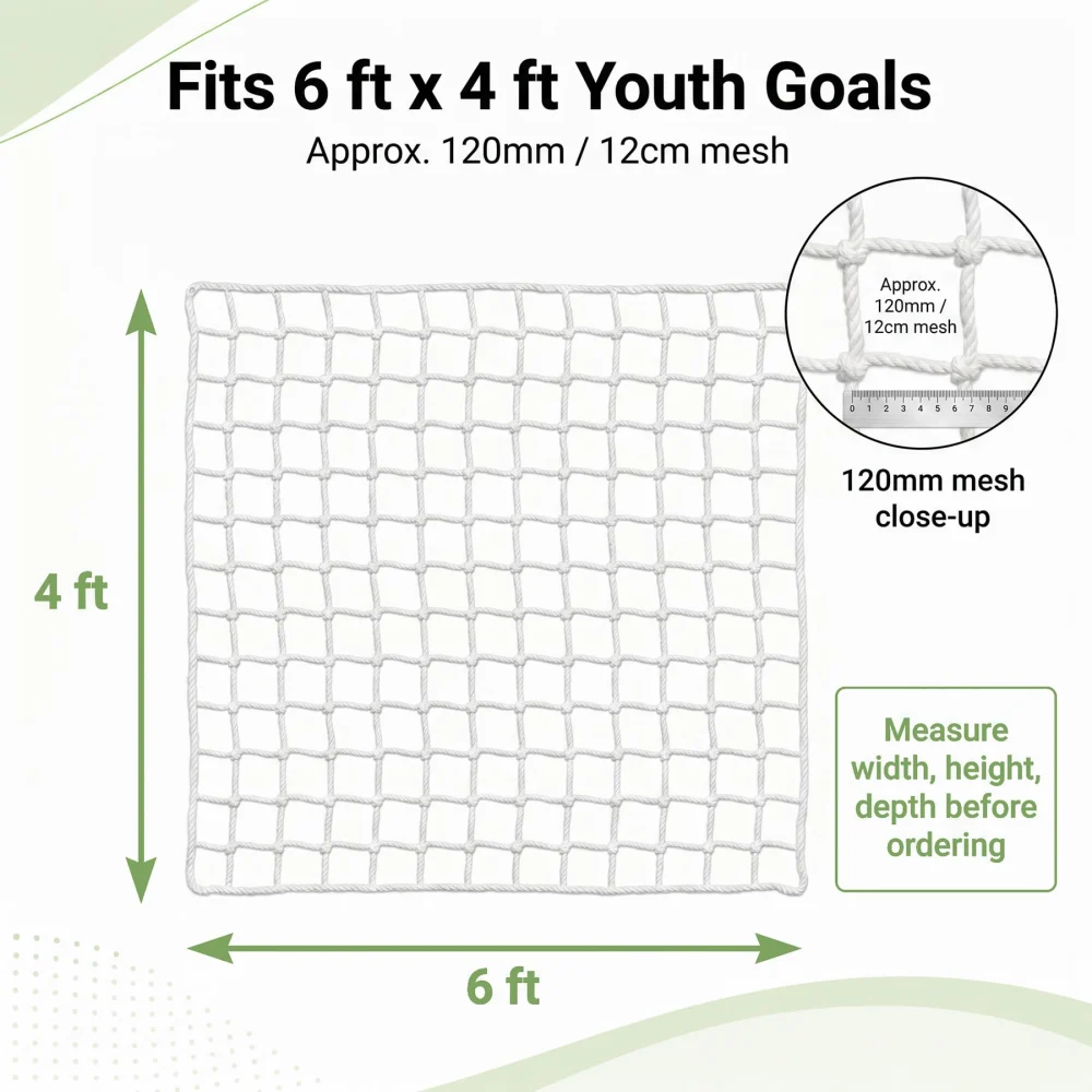 Regpre Soccer Goal Net Replacement 6x4 — view 3