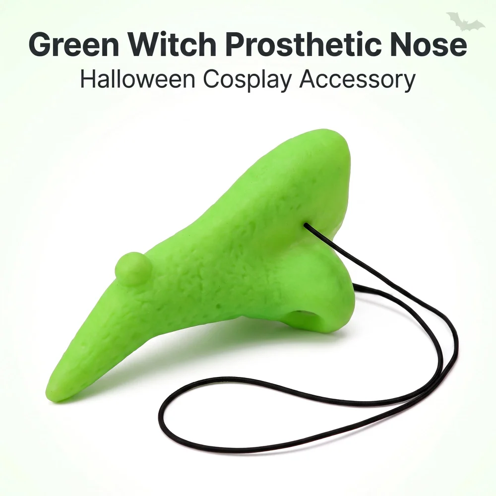 Vesil Green Witch Nose with Wart, Latex, No-Glue Strap — view 2