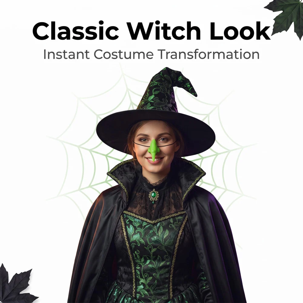Vesil Green Witch Nose with Wart, Latex, No-Glue Strap — view 3