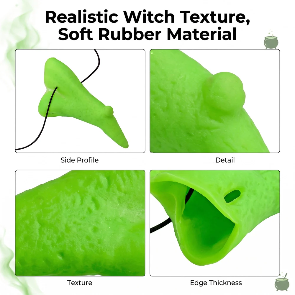 Vesil Green Witch Nose with Wart, Latex, No-Glue Strap — view 5