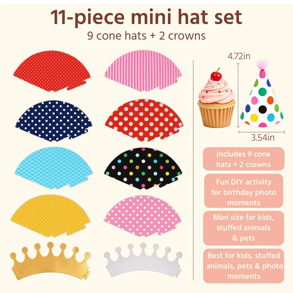 Vesil Mini Kids Birthday Party Hats — view 2