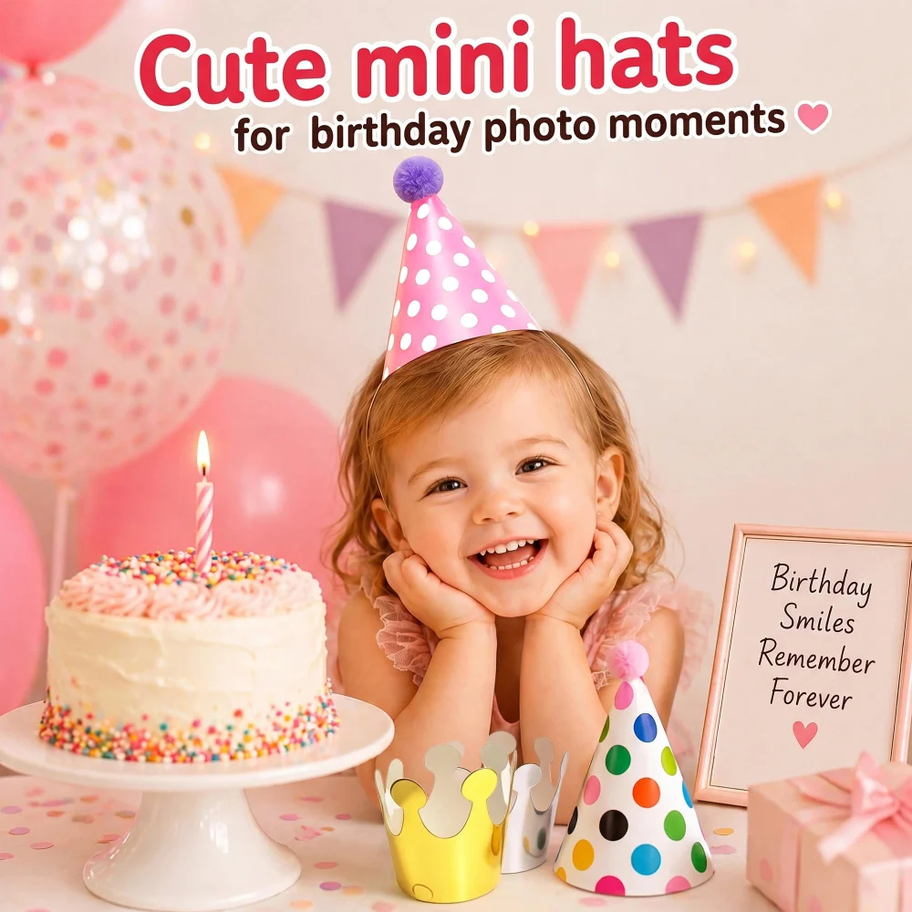 Vesil Mini Kids Birthday Party Hats — view 3