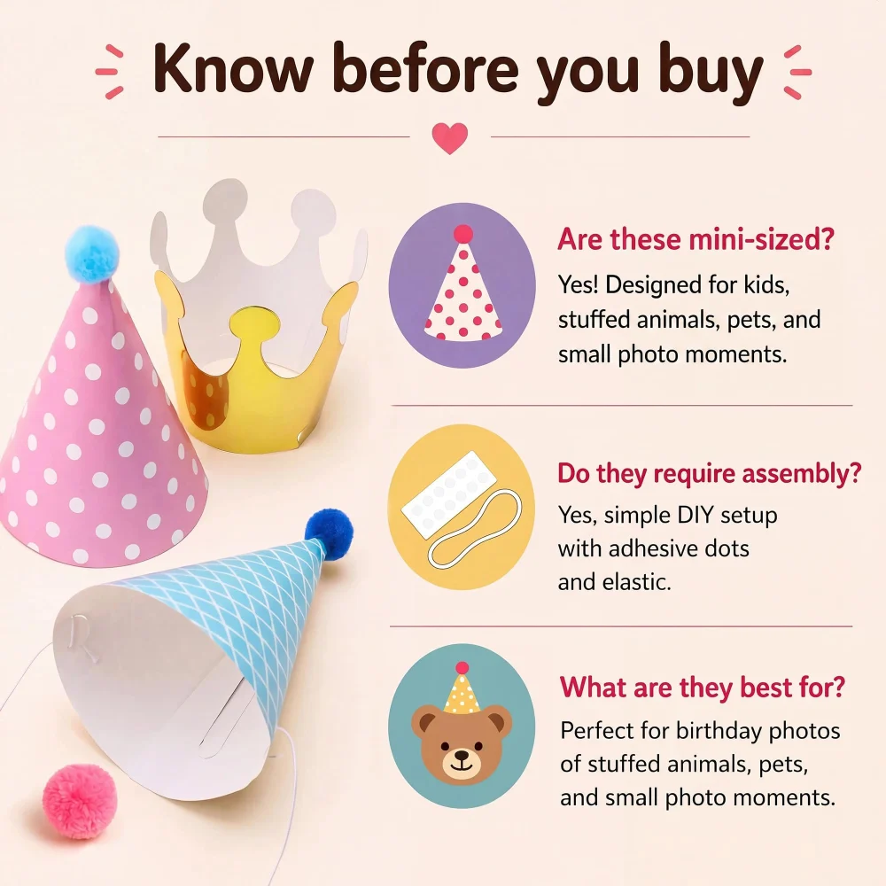 Vesil Mini Kids Birthday Party Hats — view 7