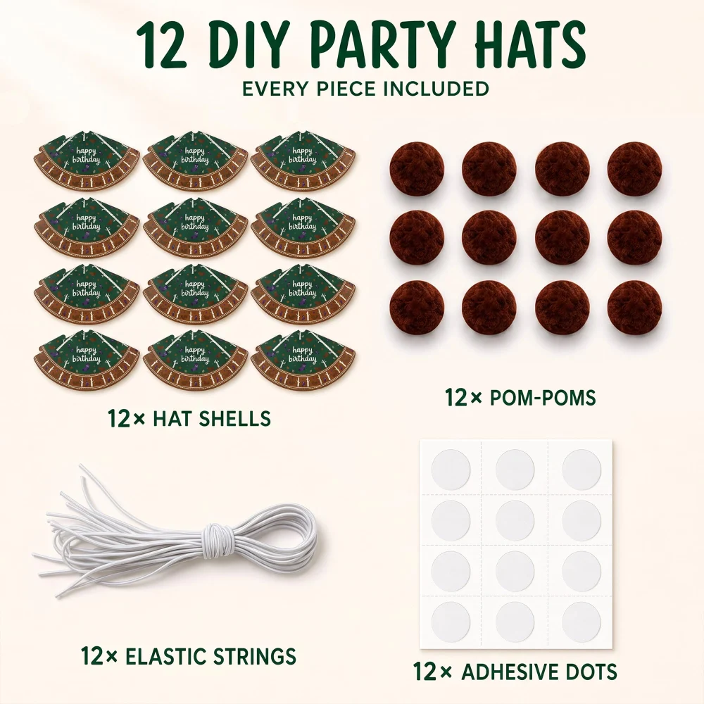 Vesil Mini Party Hats for Kids, 12 DIY Beaver Paper Hats — view 2