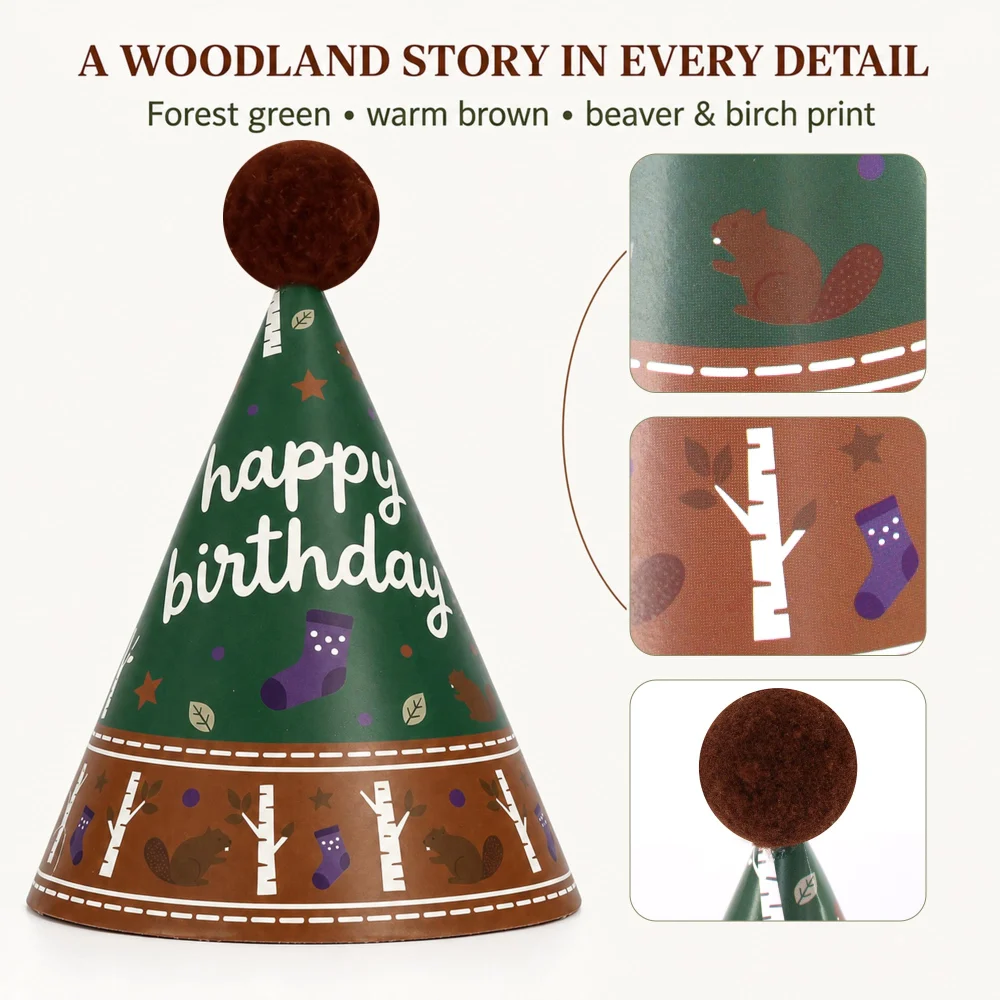 Vesil Mini Party Hats for Kids, 12 DIY Beaver Paper Hats — view 5