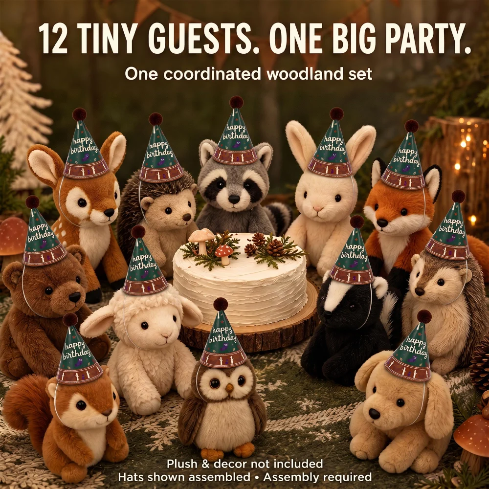 Vesil Mini Party Hats for Kids, 12 DIY Beaver Paper Hats — view 6