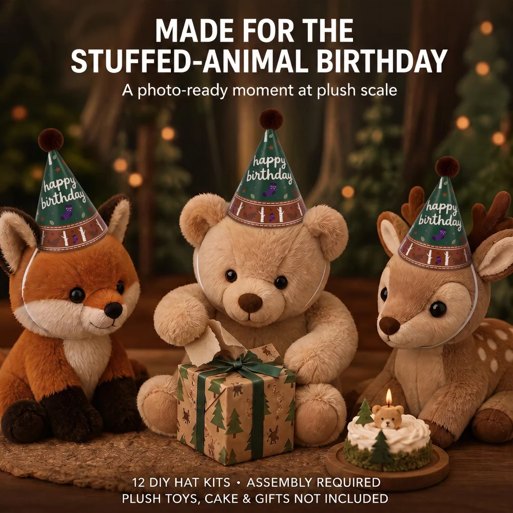 Vesil Mini Party Hats for Kids, 12 DIY Beaver Paper Hats — view 7