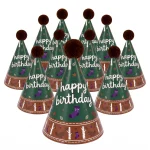 Vesil mini party hats for stuffed animals, 12 green and brown beaver cone hats