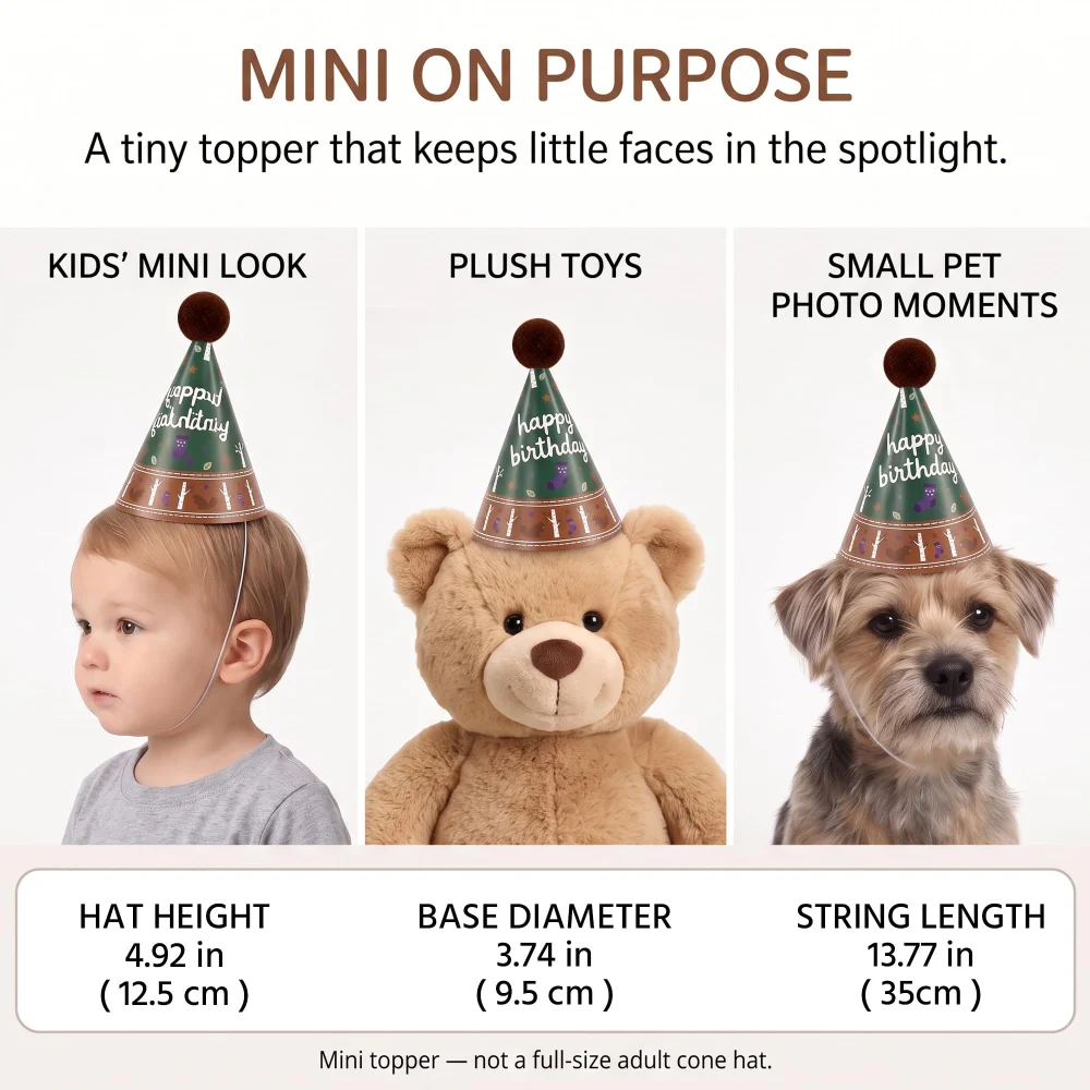 Vesil Mini Party Hats for Stuffed Animals, 12 Pre-Assembled — view 4