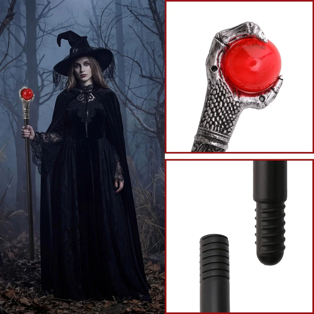 Vesil Red Orb Vampire Staff, 30.7 in Wizard Staff Prop — view 4