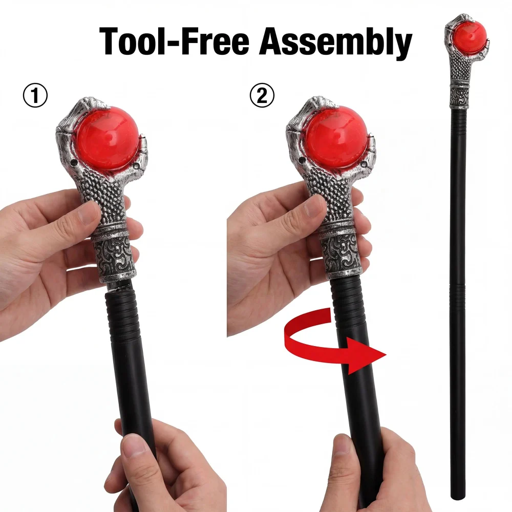 Vesil Red Orb Vampire Staff, 30.7 in Wizard Staff Prop — view 6